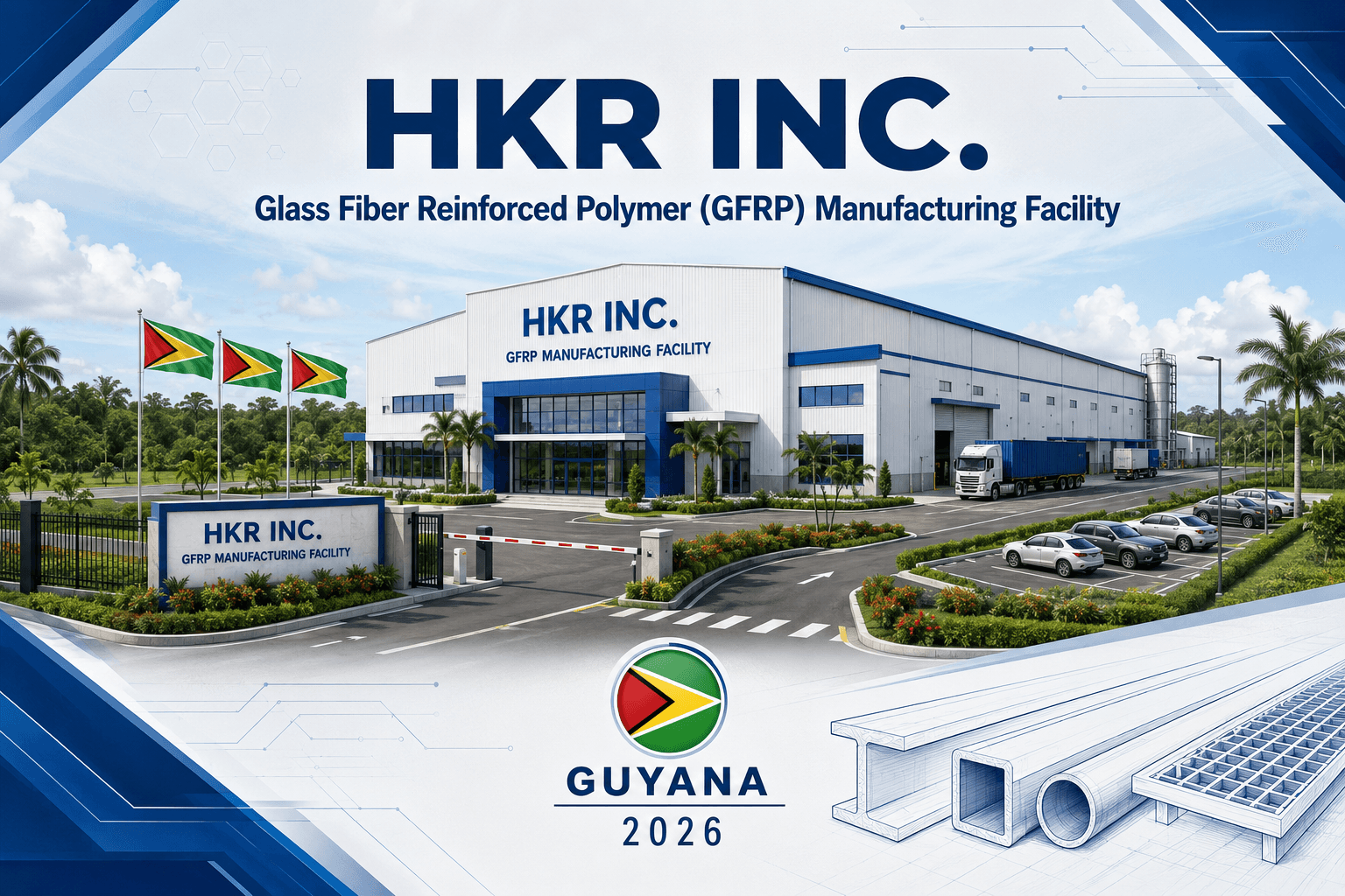 HKR INC. GFRP manufacturing facility rendering